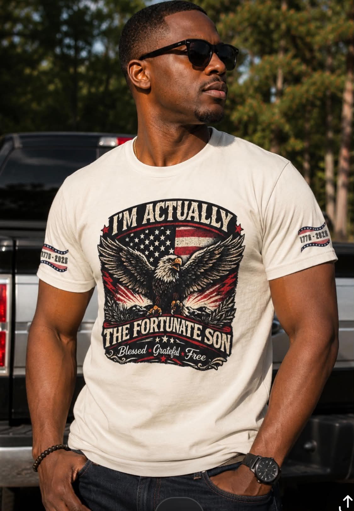 I'm Actually The Fortunate Son Patriotic T-Shirt | Classic & America 250 Anniversary Editions