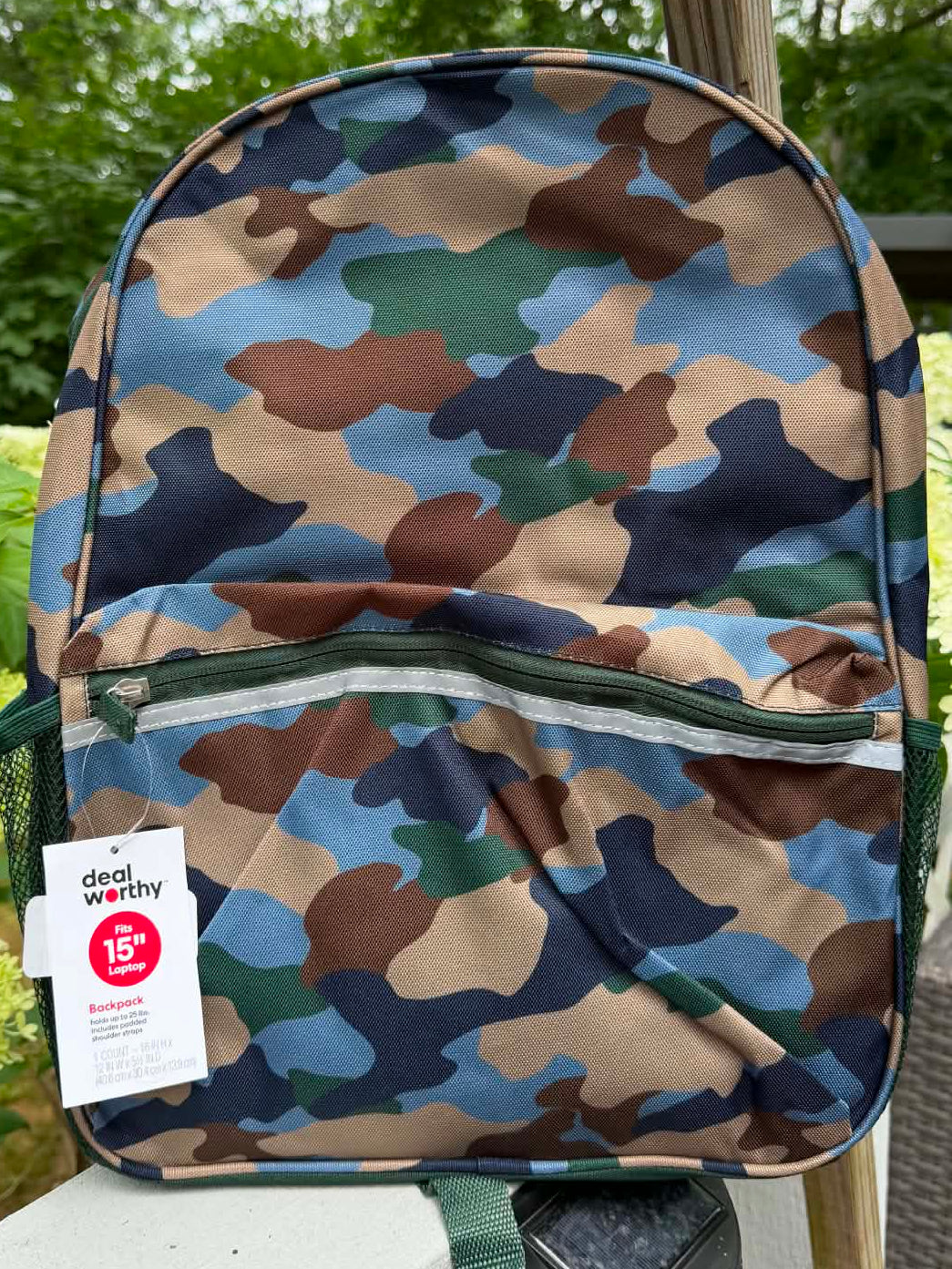Camouflage backpack ready for custom embroidery