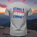 Patriotic Christian graphic tee Stars and Stripes Jesus Christ design back view