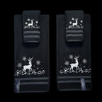 Luxury Black Embroidered Towel Set – 6-Piece Reindeer & Snowflake Holiday Collection | Grayce Place