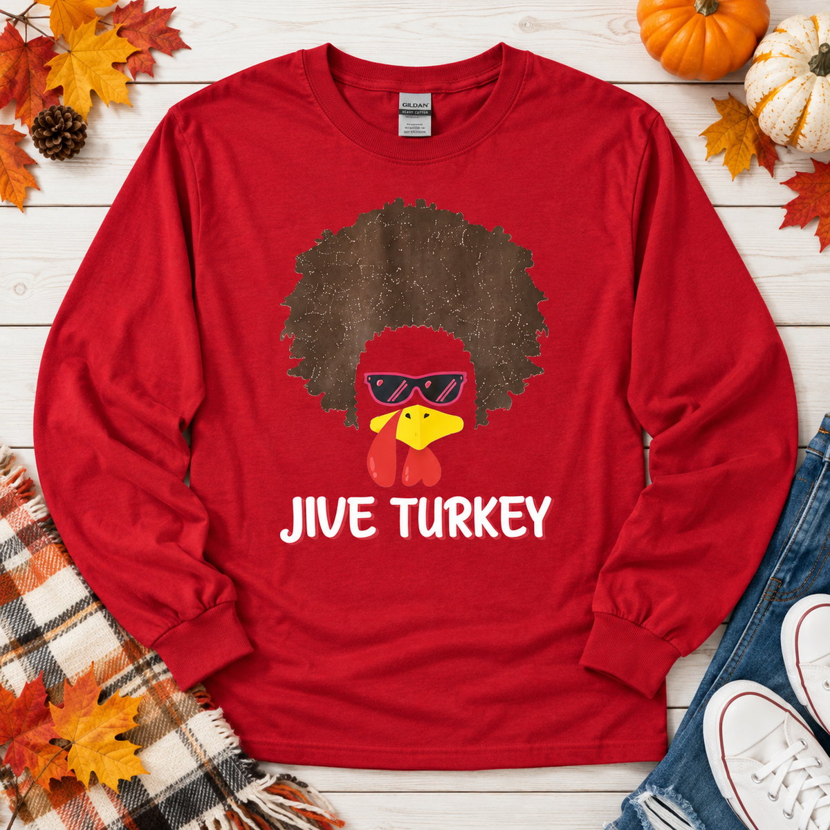 Jive Turkey Thanksgiving Shirt – Retro Funky Long Sleeve Tee