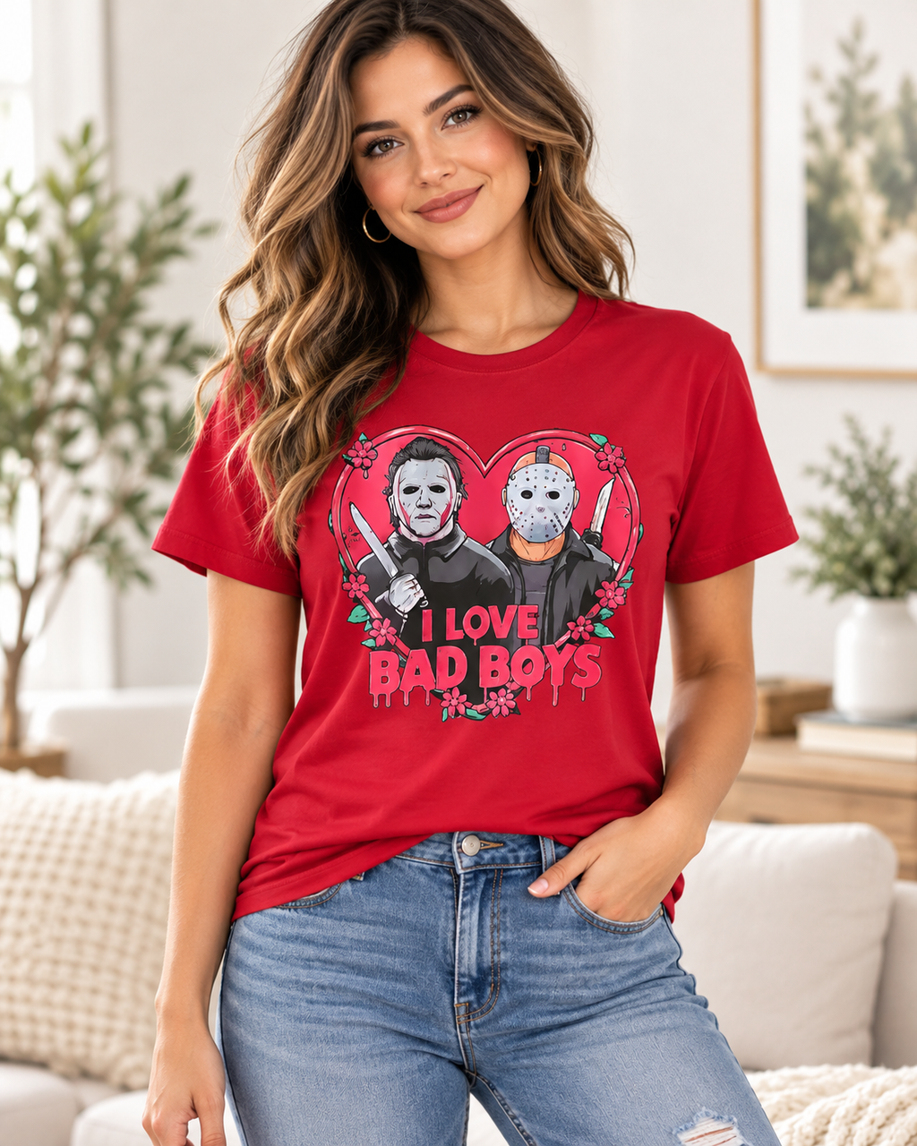 I Love Bad Boys Tee (Myers & Jason) | Grayce Place