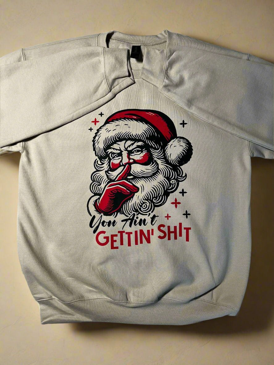 Funny Santa sweatshirt – retro design with holiday humor phrase for Christmas parties