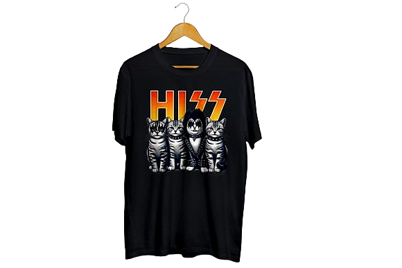 Funny Vintage Graphic 70's Band T Shirt - Hiss with Cats