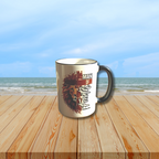 Mug with lion design and 'Man of Faith' text against a white background