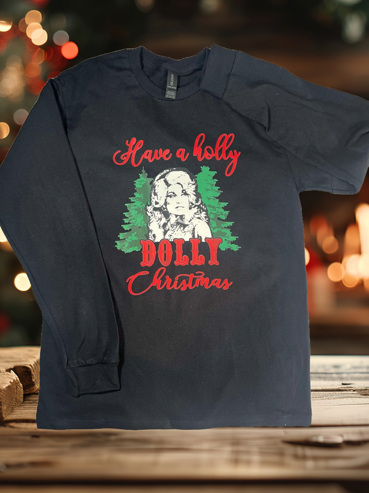 Christmas Collection:🎄Dolly Parton Fans: Have a Dolly Christmas - Black Tshirt 🎄