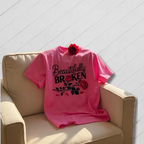 Beautifully Broken Pink Tee – Bloom with Strength