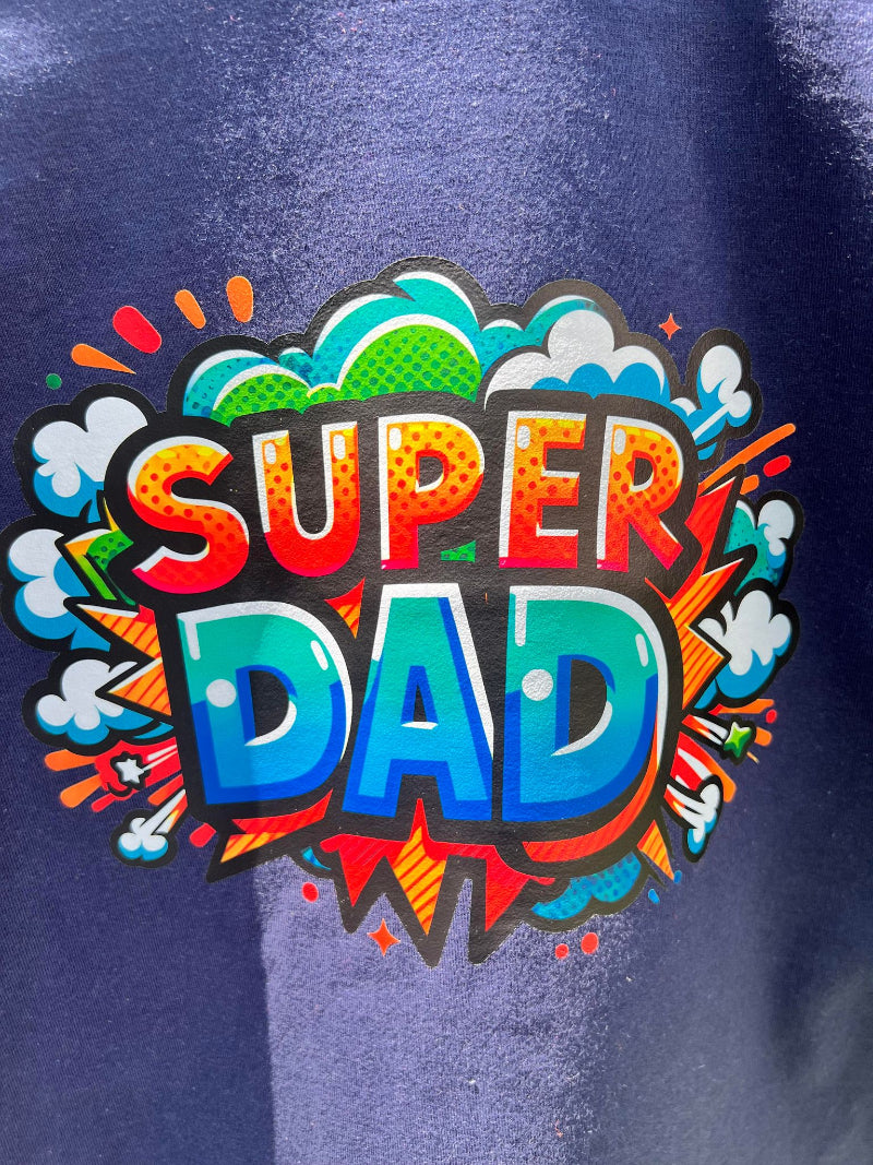 Super Dad Graphic Tee – Bold Navy T-Shirt for Dads