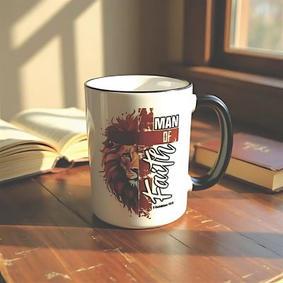 Faith-based Christian mug with inspirational design for men