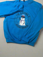 Warm winter graphic sweatshirt with funny melting snowman design