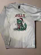 t-shirt that says: Is This Jolly Enough cat Christmas shirt – novelty holiday graphic tee with tan background.