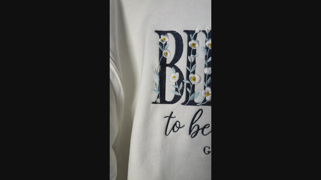 up close focus of actual embroidery design showing detail of the stitch