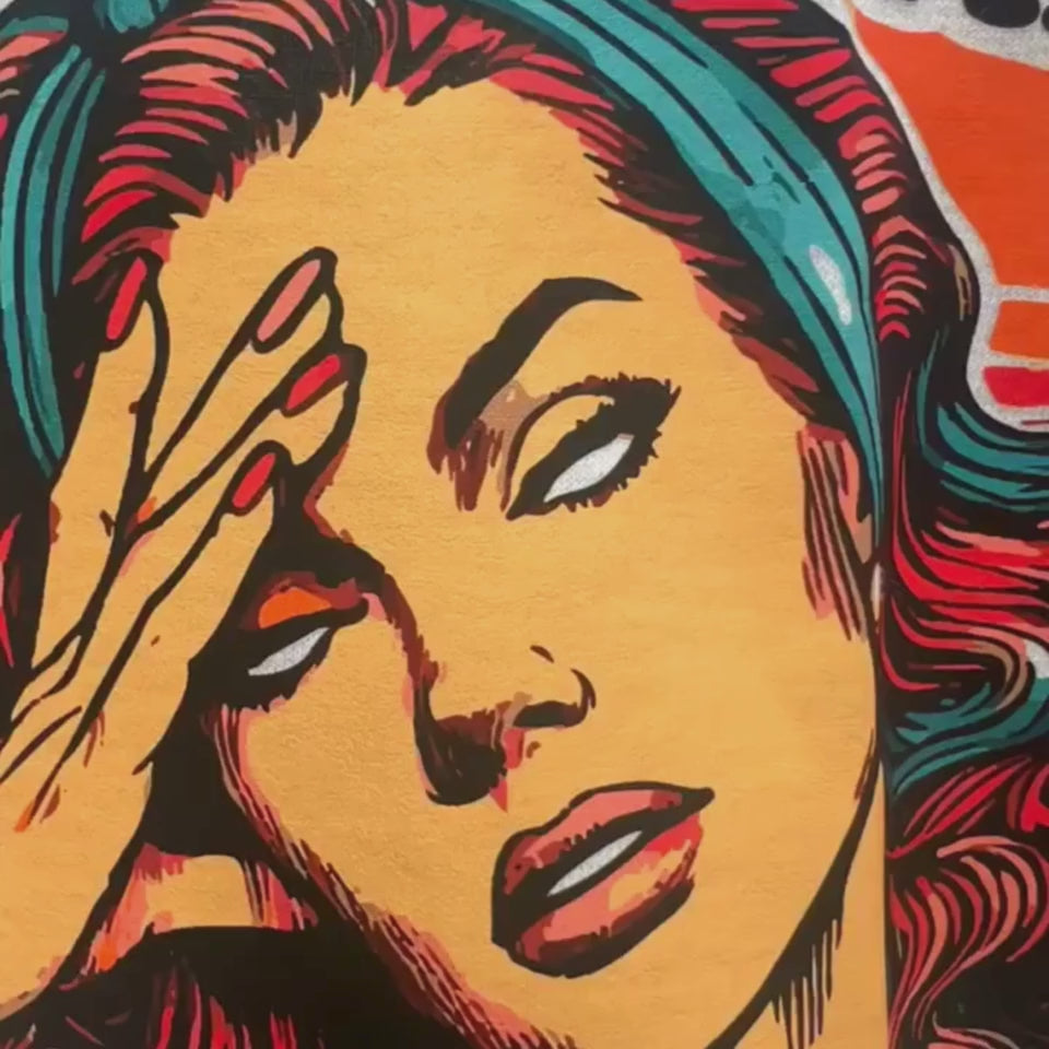 Video of close-up of distressed retro print on Yes I’m Pretty Tired of This Bullshit tee.