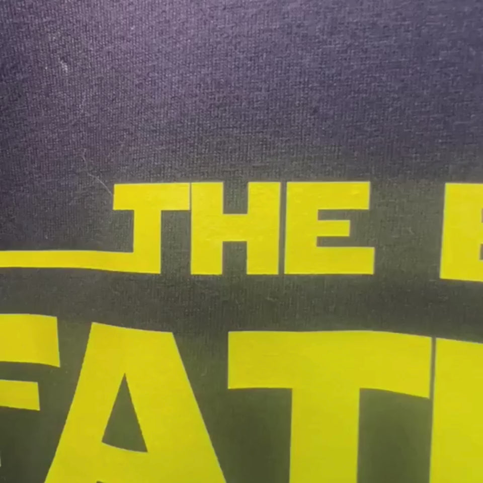 The Best Father in the Galaxy tshirt video close up of graphic.