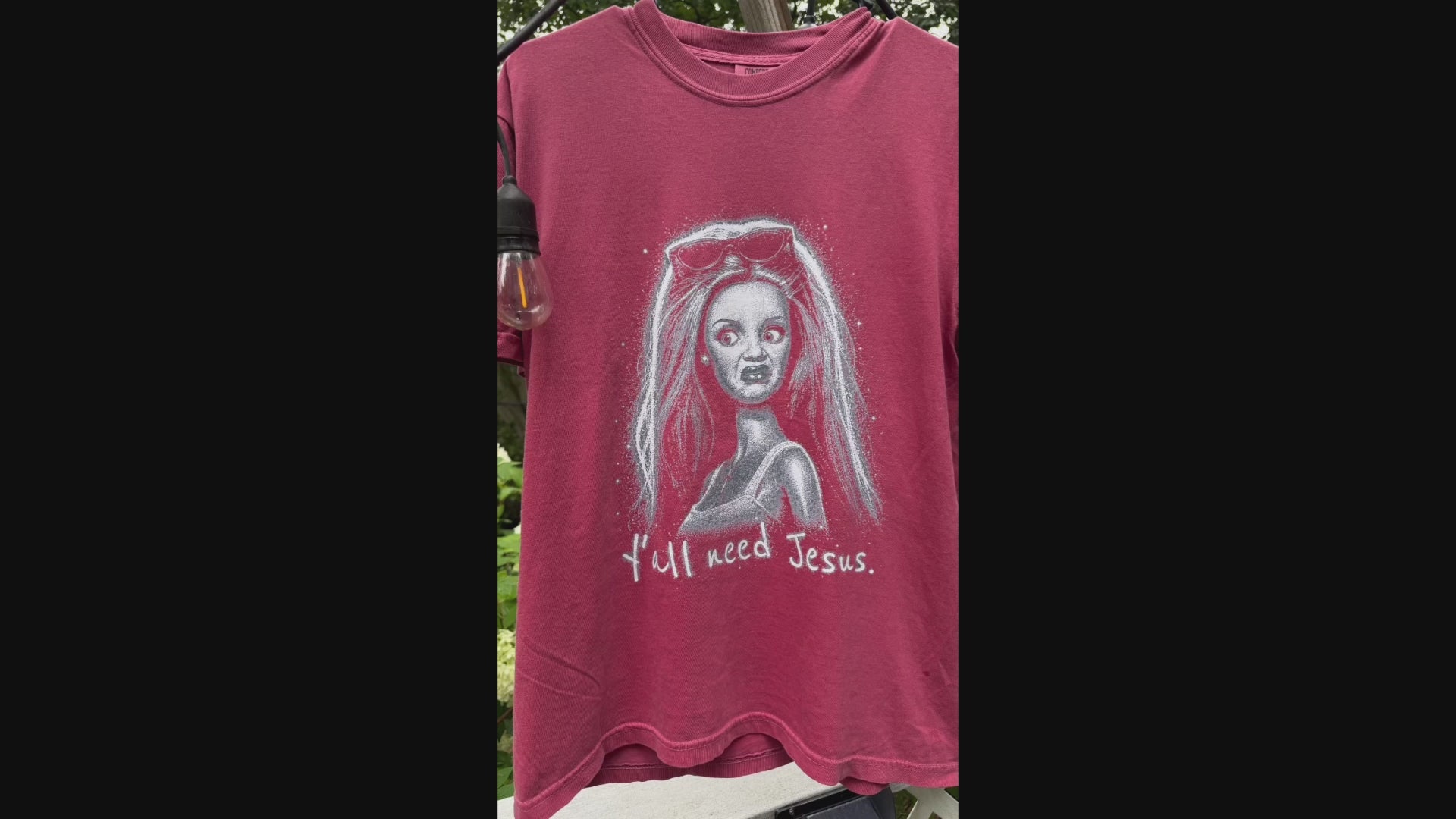 Video showing Yall Need Jesus tshirt