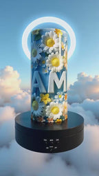 Mama Sublimation Tumbler on a spinning platform with clouds background