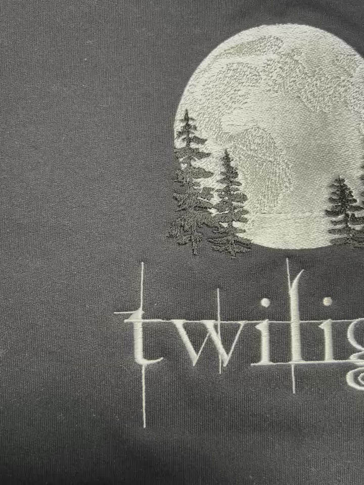 Embroidered Twilight Moon Crewneck Sweatshirt