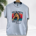 Fabric detail of soft cotton blend used in sarcastic vintage graphic tee.